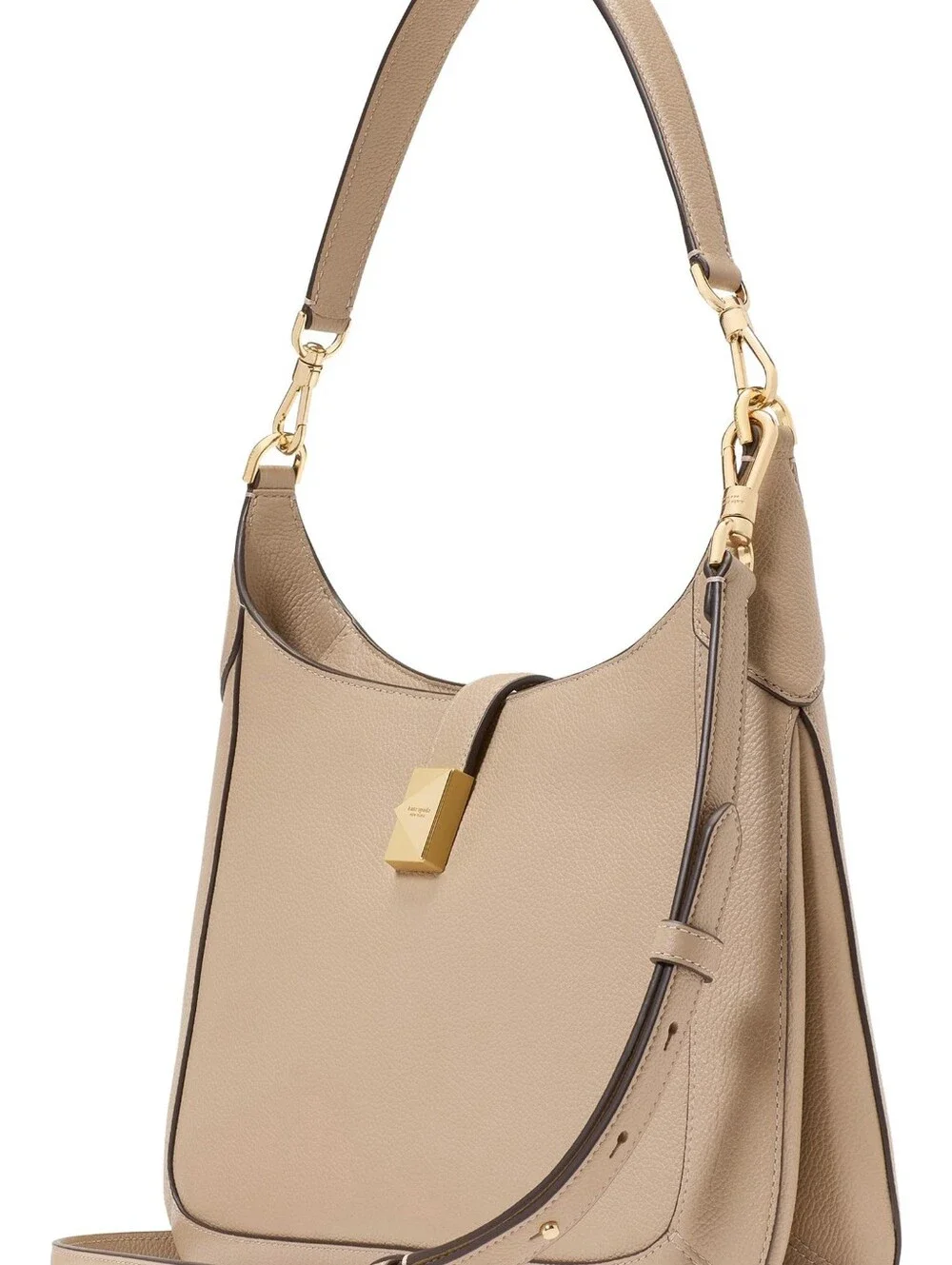 Kate Spade New York Taupe Leather Shoulder Bag with Gold Hardware NWT Aurhentic